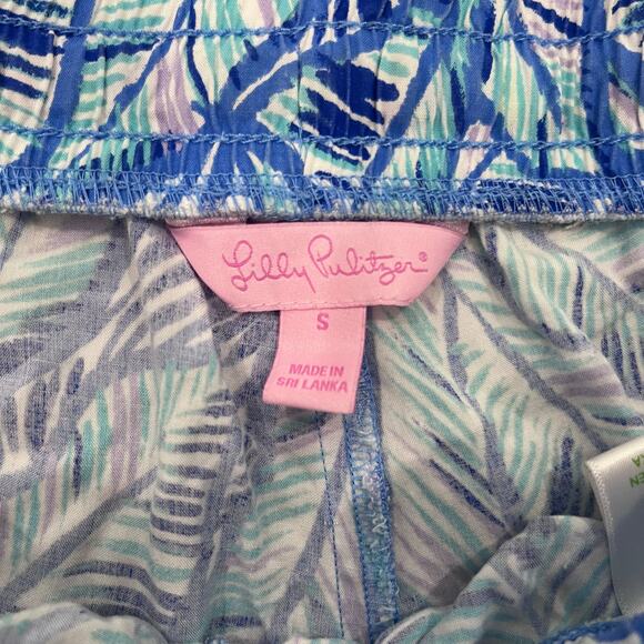 Lilly Pulitzer Women’s SM Katia Blue & Pink Tropical Toucan Pull On Shorts - Picture 5 of 5